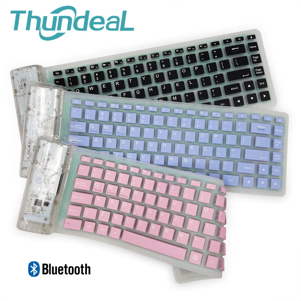 Для планшетных телефонов IOS Android Windows 3 0 Bluetooth клавиатура рулон Teclado 87key 108key