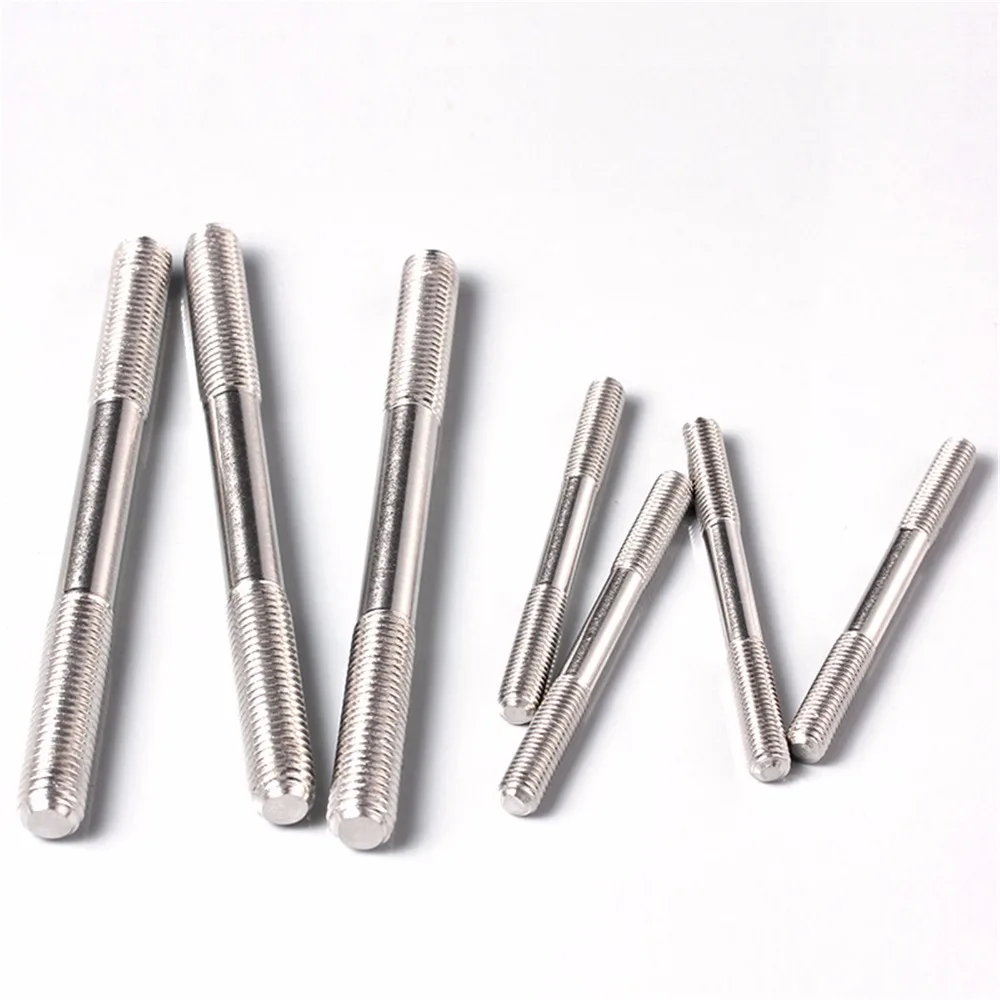 

10PCS M5 Stainless Steel Double End Threaded Screw Headless Double Thread Studs Bolt M5*110/120/130/140/150/160/180/200mm