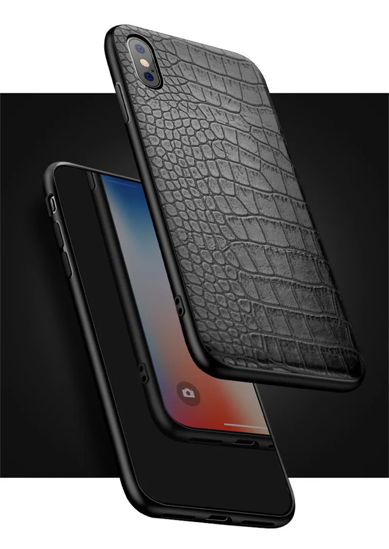 Роскошный 3D чехол из крокодиловой змеиной кожи для телефона iPhone 8 7 6 S 6 S Plus винтажный деловой PU кожаный чехол для iPhone X 8 Plus