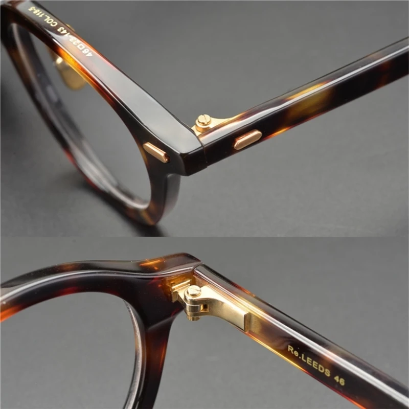 

Vintage Quality Acetate eyeglasses frame OG Leeds polygon eyewear women men original box case prescription lens free shiping