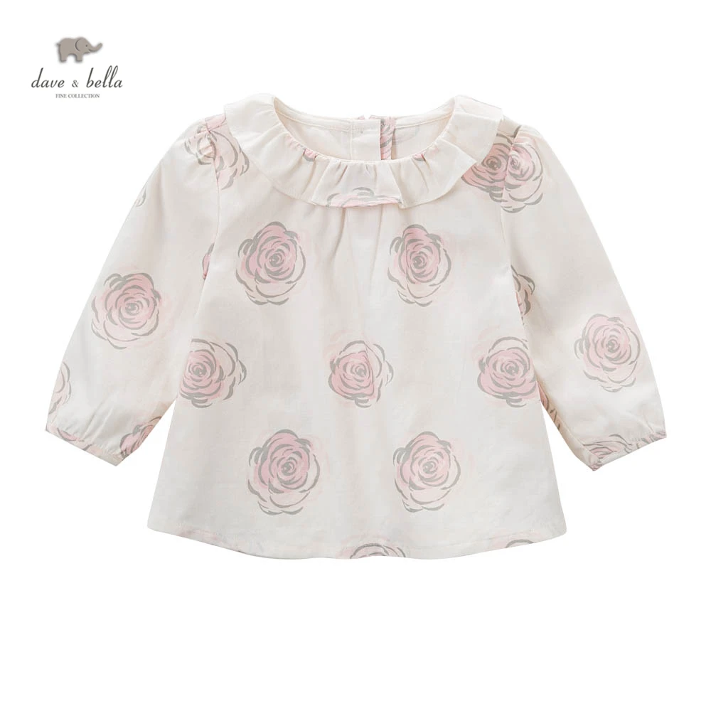 Db5039 Дэйв Белла для маленьких девочек линии топы с цветочным принтом Блузки