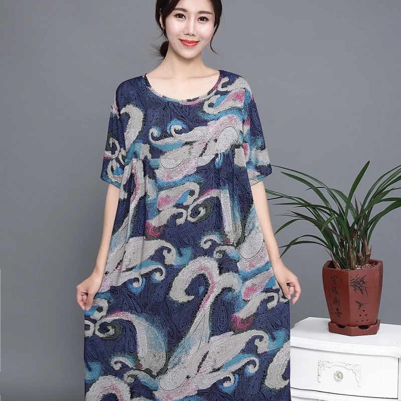 Женское свободное Повседневное платье в стиле ретро хлопковое большого размера