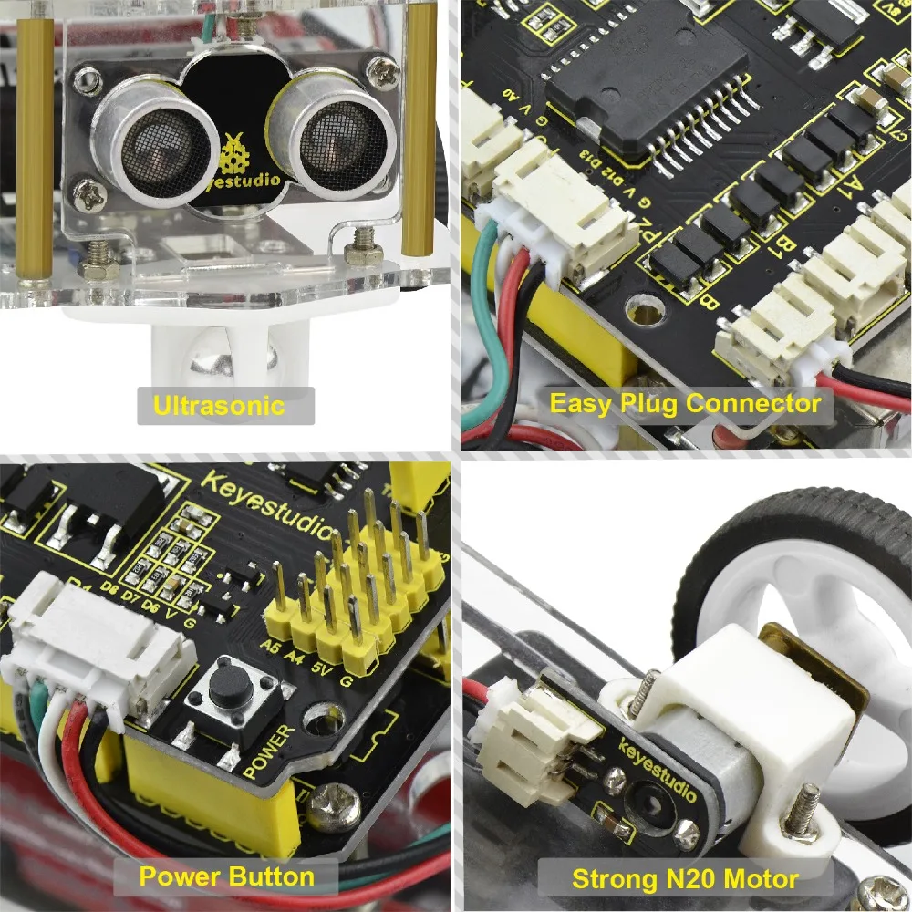 Новинка! Keyestudio 2WD настольный мини Bluetooth робот умный автомобиль V2.0 Комплект для