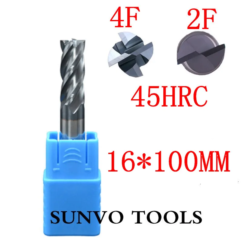 HRC45 HRC50 HRC55 HRC60 4F 2F 16x100 мм 16 Карбид вольфрама CNC торцевая фреза R8 шаровая Концевая