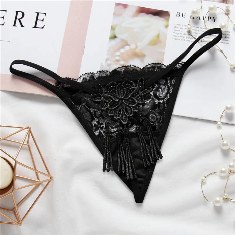 

Women Sexy G String Lace Tassel String Hollow Out Thong Panties Shorts tangas Lingerie Underwears Underpants New Styles 2018