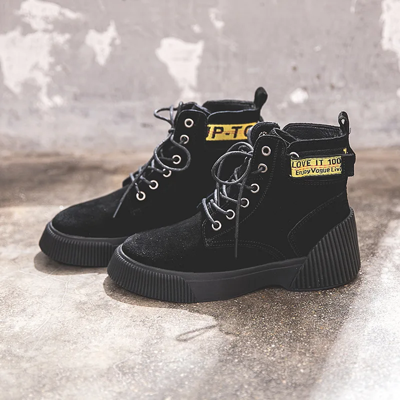 Jookrrix обувь Для женщин модный бренд леди chaussure осень для дышащая botas mujer Черный