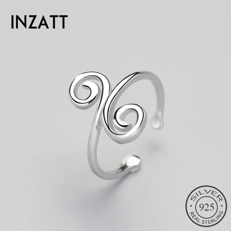 INZATT, из натуральной 925 пробы, серебряное, с полым облаком, этническое, регулируемое кольцо, минималистичное, хорошее ювелирное изделие для женщин, вечерние, индивидуальный подарок
