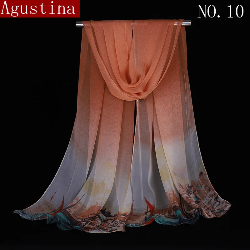 10 Шелковый шарф, хиджаб, шарфы, Женская шаль, sjaal, зимняя накидка, роскошный шифон, дизайнерский бренд, качество, модный принт, длинный шарф, клетчатое пальто - Цвет: 10