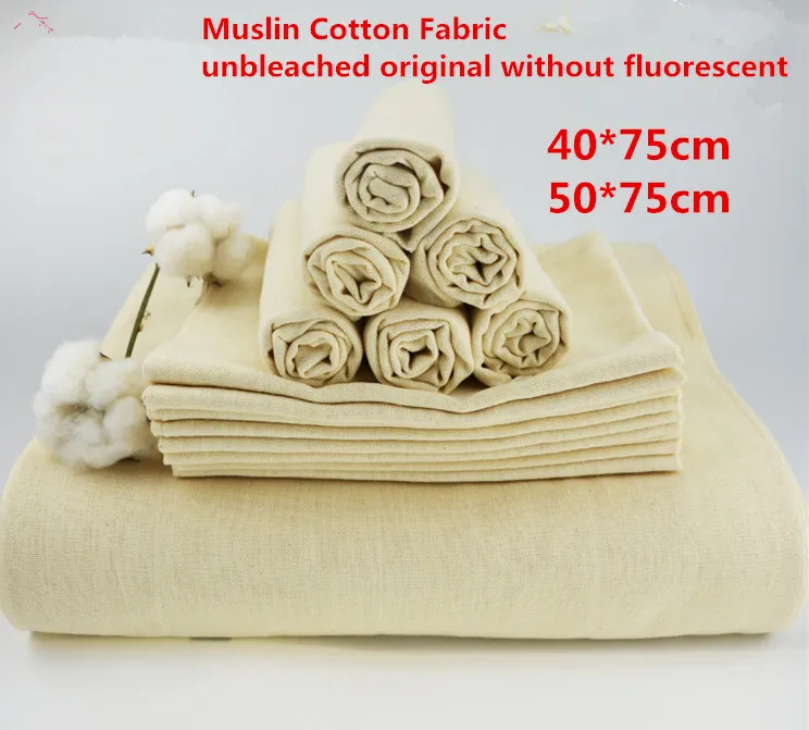 Муслиновая хлопковая неотбеленная оригинальная без флуоресцентной ткани для