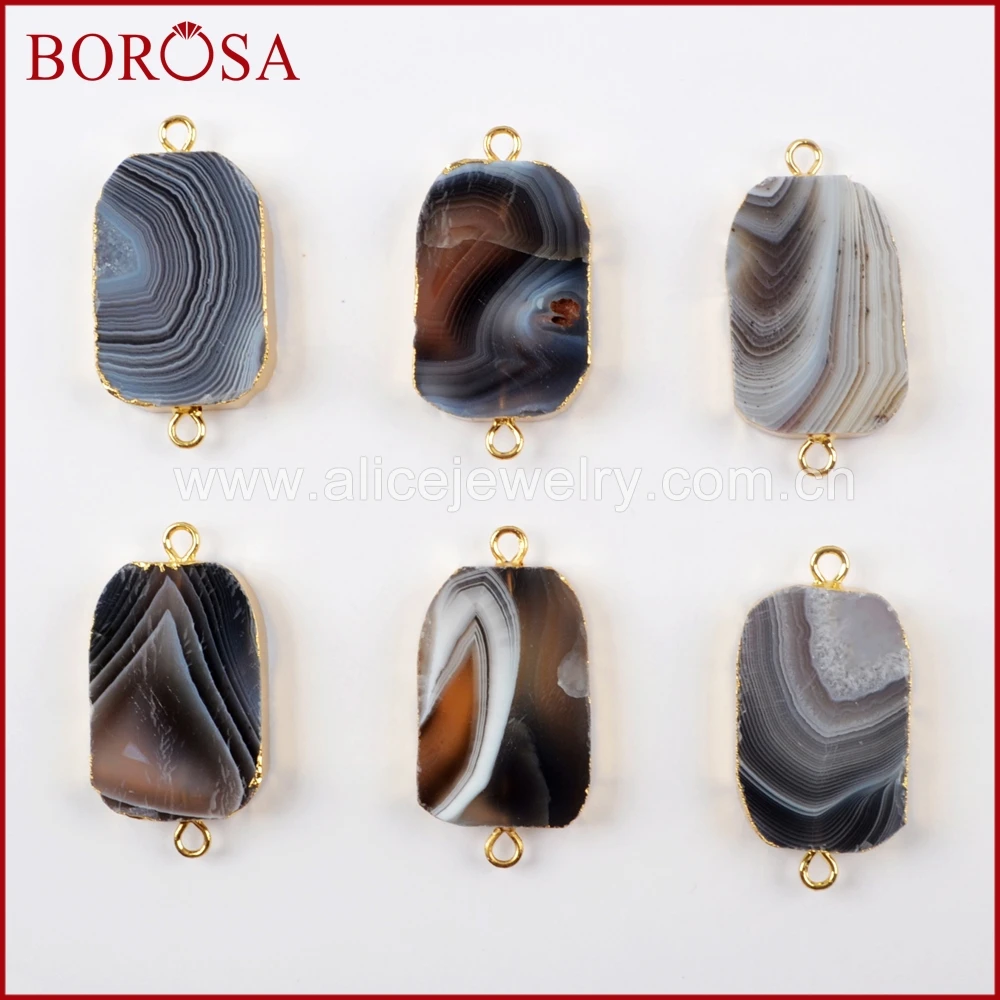 BOROSA 5/10 шт. Новинка золотой цвет натуральная фотолюза соединитель двойные