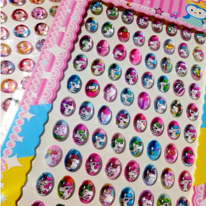 84 шт/лист милые Мультяшные акриловые бриллиантовые наклейки детские со стразами