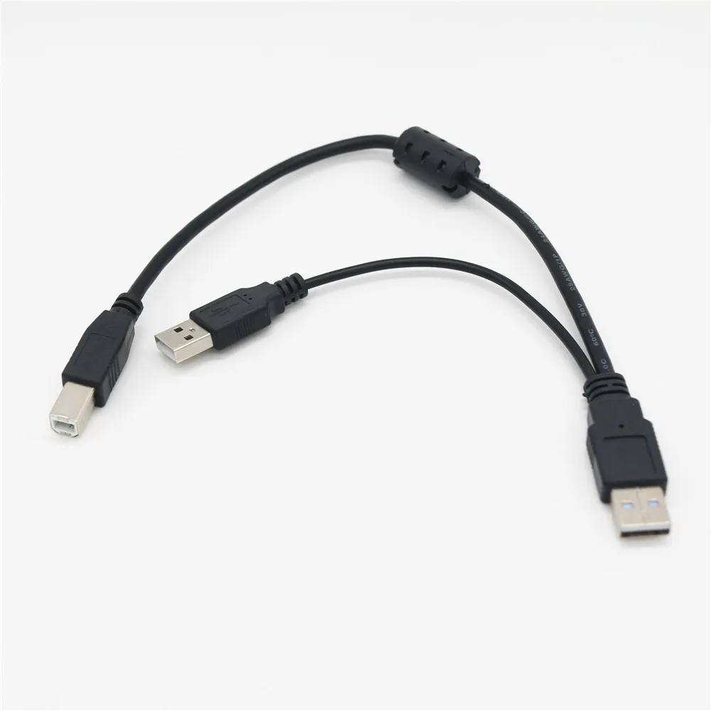 USB 2 0 A Male to B AM BM с кабелем питания Y двойным к одиночному принтеру для фонарей 30 см 1