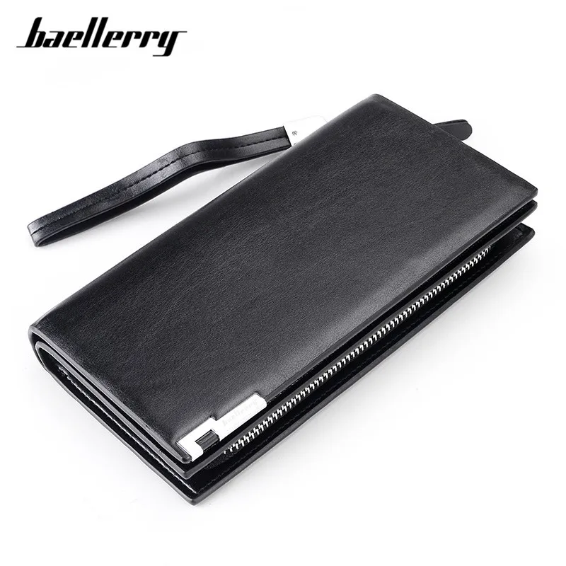 Длинные кожаные кошельки Baellerry для мужчин брендовый держатель карт и фотографий