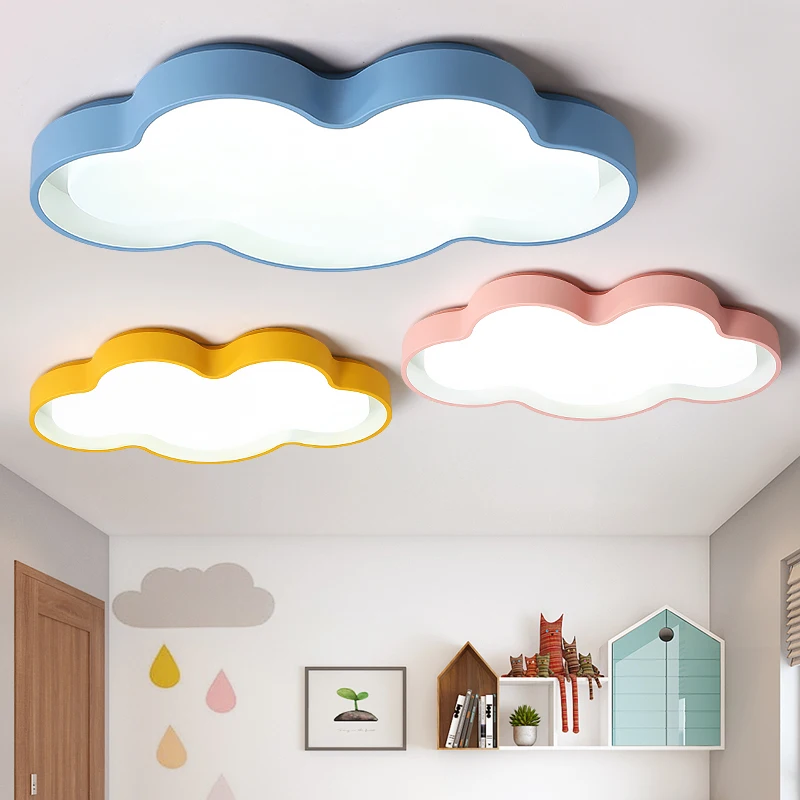 Фото Потолочная люстра Macarons светодиодный светильник с цветными облаками для детской