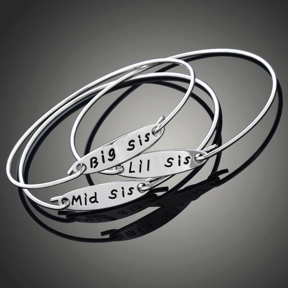 Набор браслетов Big Mid Lil Sis 3 сестры три большие средняя сестра маленькие подарки на