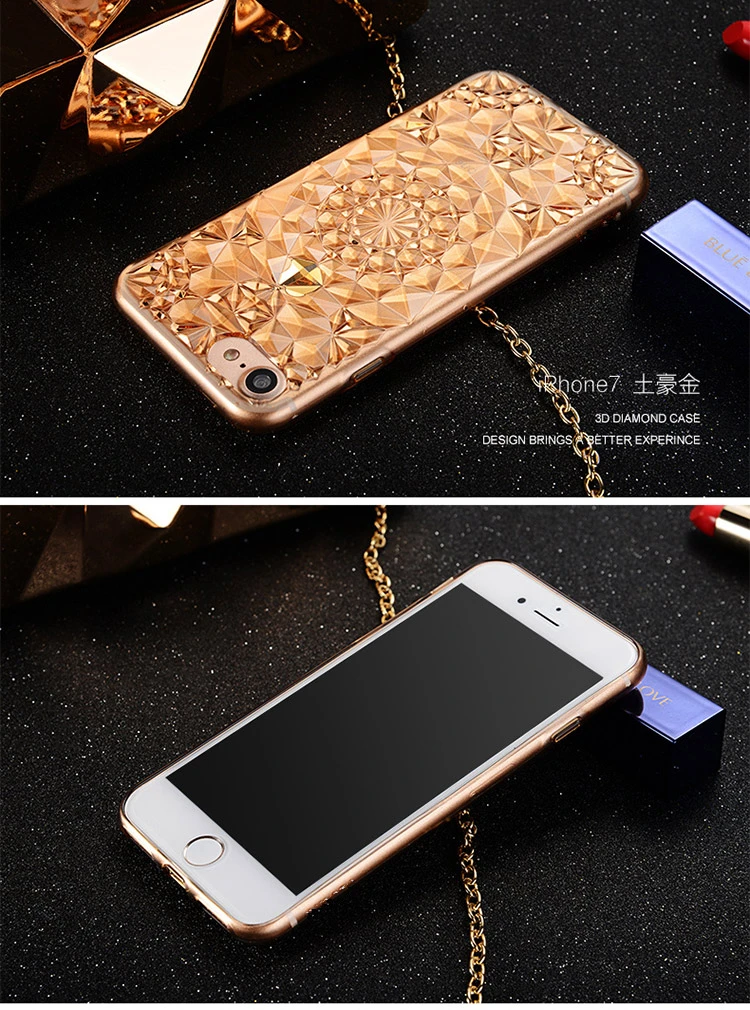 Gurioo стразы, силиконовый чехол для iPhone 6, 6 S, 7, 8 Plus, блестящий, милый, роскошный, 3D, Алмазный чехол, золотой, розовый, для iPhone, Coque Fundas