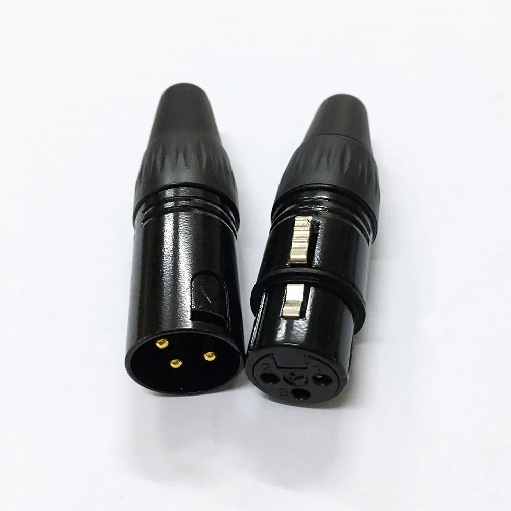 40 шт/20 набор Высокое качество Золотой штифт черный 3 Pin XLR аудио кабель Разъем MIC