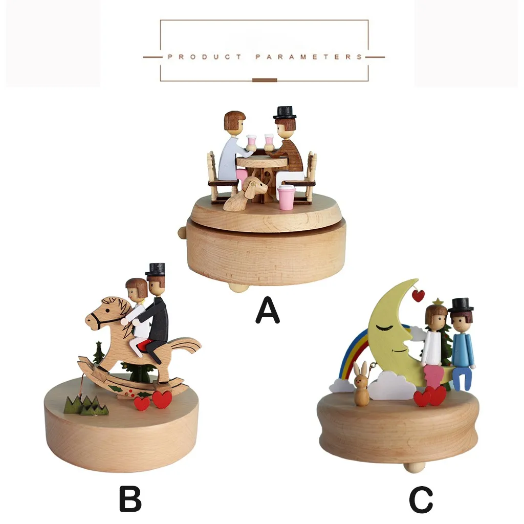 DIY ручной работы Любовь тема деревянный Заводной музыкальный ящик ремесло