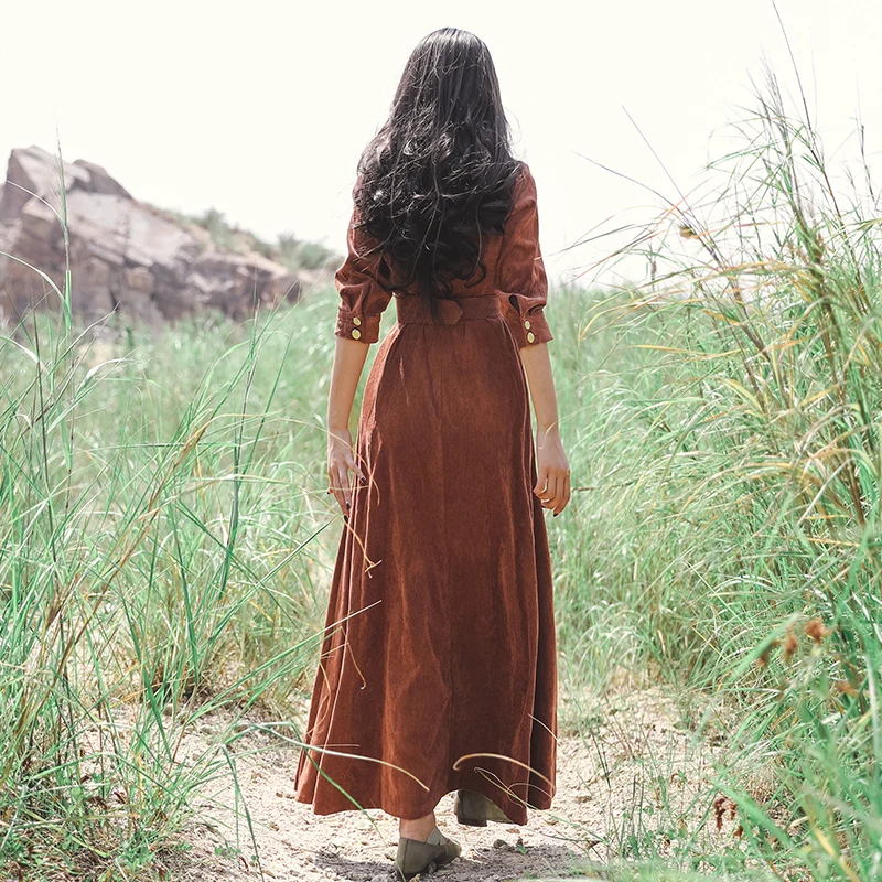 Платье женское повседневное с высокой талией винтажное большого размера |