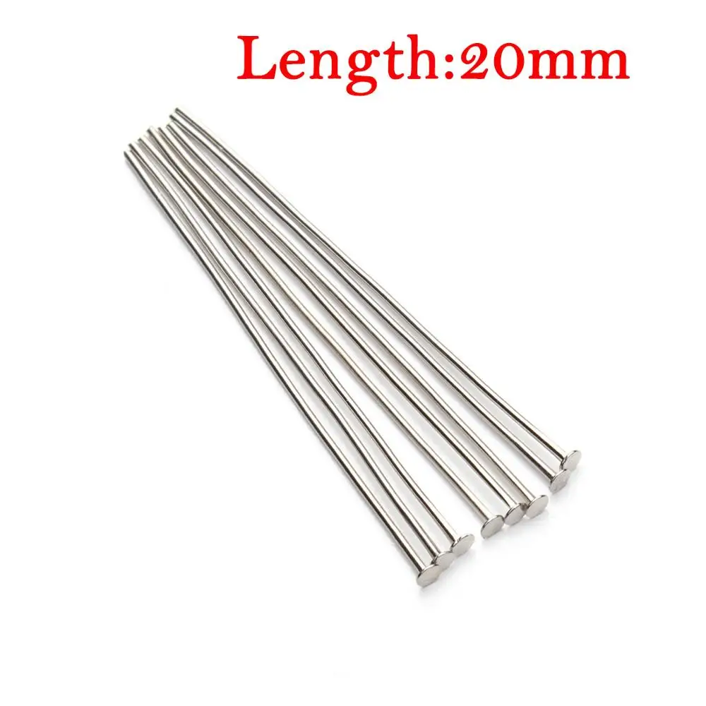 rhodium 20mm 200 шт 20 26 30 40 50 мм длина металлическая плоская головка штырь Т-образный штырь иглы для изготовления ювелирных изделий Аксессуары поставщик - Цвет: rhodium 20mm