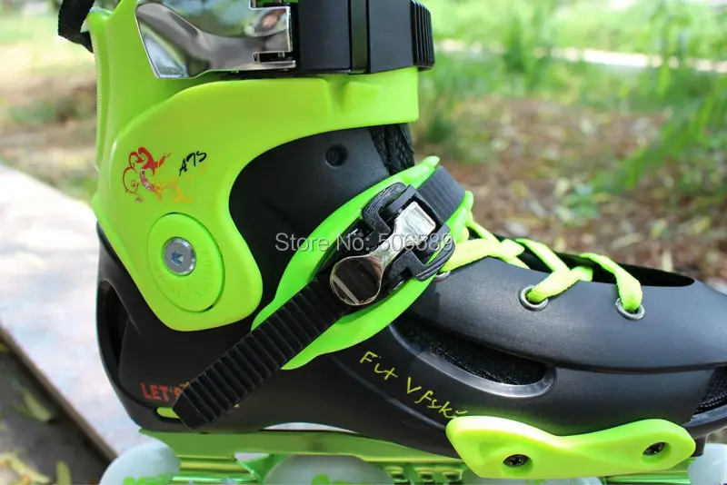 Бесплатная доставка роликовые коньки для взрослых 85A рама с ЧПУ зеленого и
