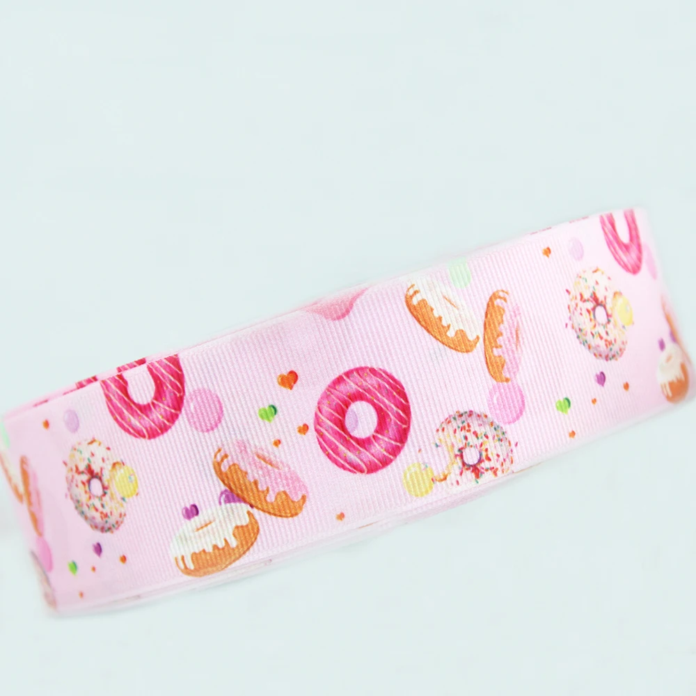 Розовый пончик мультфильм печатная корсажная лента 10 ярдов материалы для diy