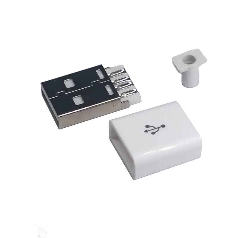 10 шт./партия штыревой разъем типа А 4Pin квадратные USB разъемы пластиковый корпус USB Разъем плоский ПОРТ Jack хвост разъем Sockect