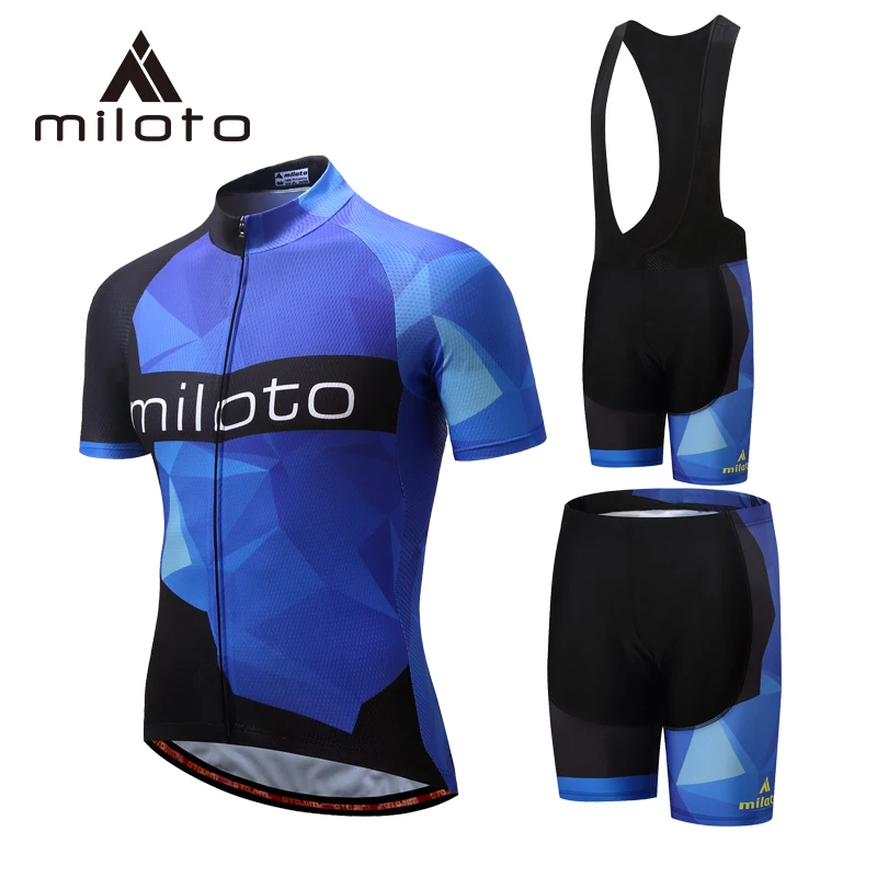 MILOTO-Conjunto de ropa de ciclismo para hombre, maillot y pantalones cortos con tirantes, para ciclismo de montaña