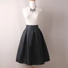 Винтажная плиссированная юбка с высокой талией, летняя и осенняя одежда для работы, миди-юбки Женская куртка размера плюс