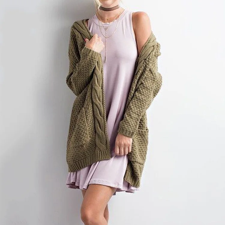 Long Solid Sweaters Fashion 2018 Women Casual V Neck Knitted Cardigan Sleeve Autumn Winter Tops for |
