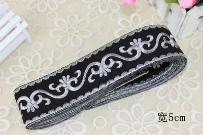 2 дюйма золотая тесьма с аппликацией кружевная лента железная кожа черный атлас 5