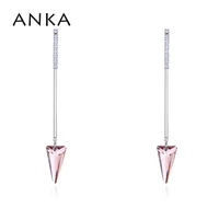 anka spike shape long tassel earrings geometric for women fashion simple jewelry aretes de mujer crystals from austria 26270