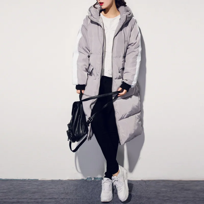 Plus Size 3XL Winter Jacket Women Hooded Thicken Bread Coats Wadded Cotton Female Maxi Warm Parka Coat C2734 | Женская одежда