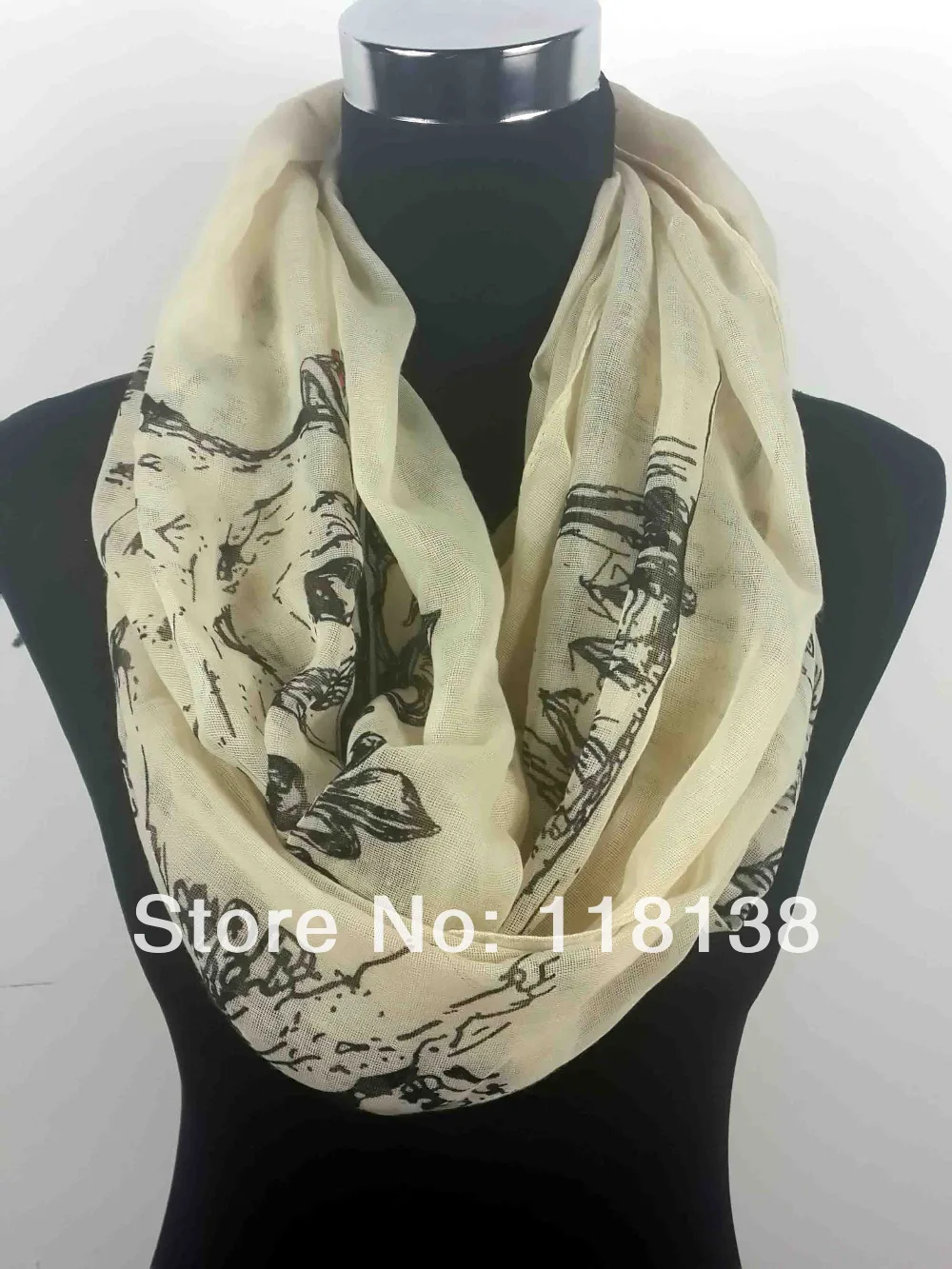 Шарф с принтом совы короны бесконечности снуд Cowl петля женский аксессуар для