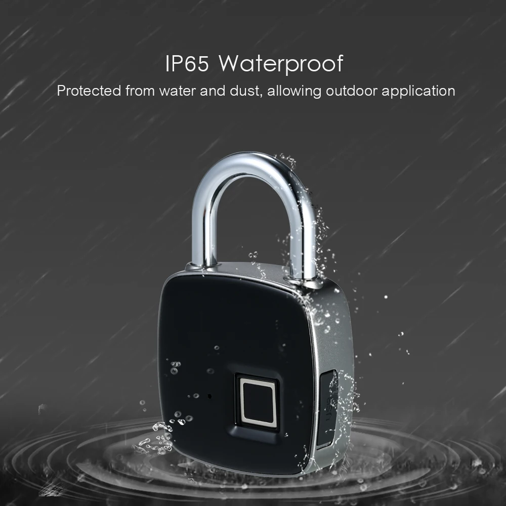 USB Перезаряжаемые смарт-замок без ключа для сканера отпечатка пальца IP65