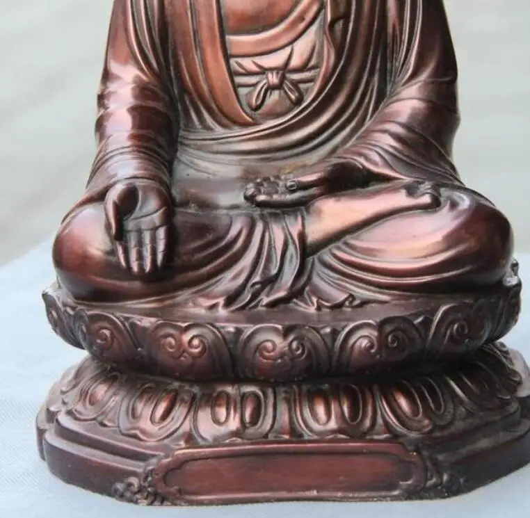 Buddhism Temple Red Copper Bronze Amitabha Shakyamuni Rulai Buddha Statue | Дом и сад