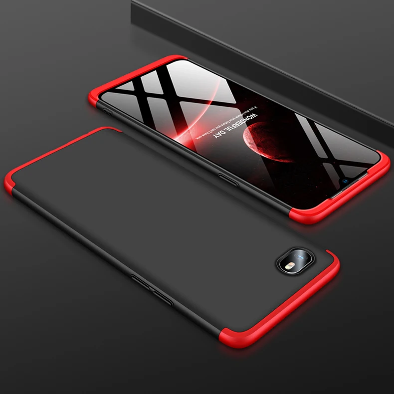 Oppo A1K чехол 360 полная защита противоударный матовый чехол для телефона для Oppo A1K OPPO A1K A 1K OPPOA1K CPH1923 - Color: Red Black Red