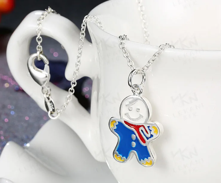 2016 Новый Рождественские Подарки Снеговик Ожерелье Подвески Цепи Способа Человек