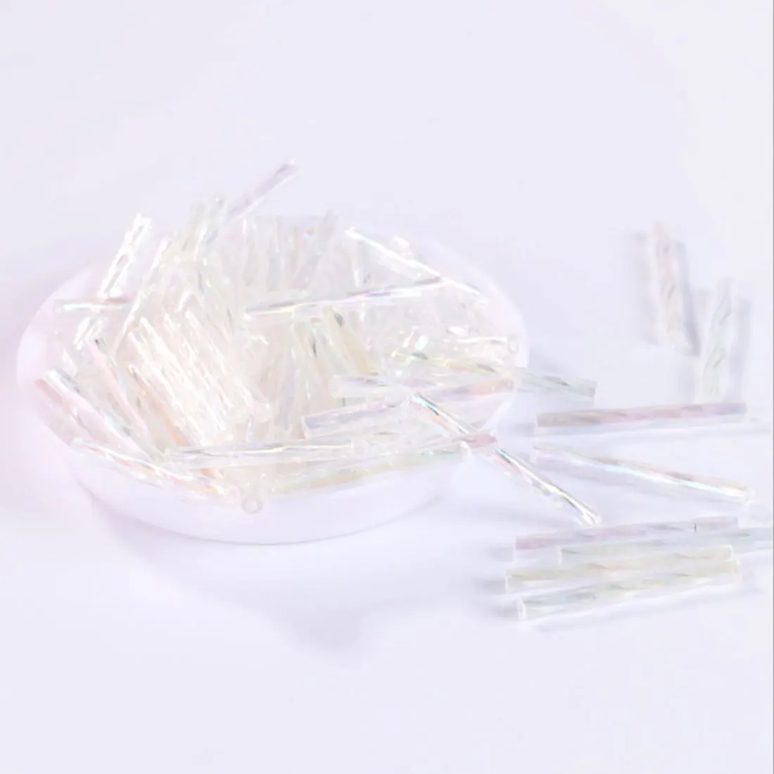 White with Ribbon Трубчатые бусинки для изготовления женской одежды Diy Швейные аксессуары 2,5 мм* 25 мм Твист Стеклярус 0/8 стеклянный бисер с отверстием бусины для ювелирных изделий - Цвет: White with Ribbon
