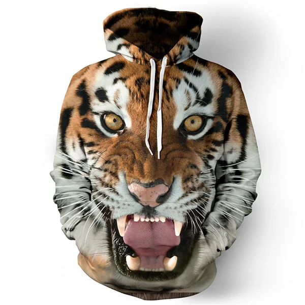 tiger Мужские толстовки с капюшоном мужская толстовка с забавным рисунком 3D Тигр Лев Мода harajuku бренд размера плюс S-3XL Толстовка с принтом для мужчин wo мужские пуловеры - Цвет: tiger