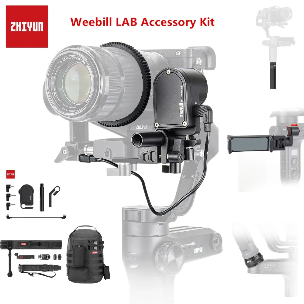 Zhiyun Weebill LAB Ручной Стабилизатор сервопривод непрерывный фокус Монопод-держатель для телефона и рукоятка Быстрая настройка Комплект аксессуаров