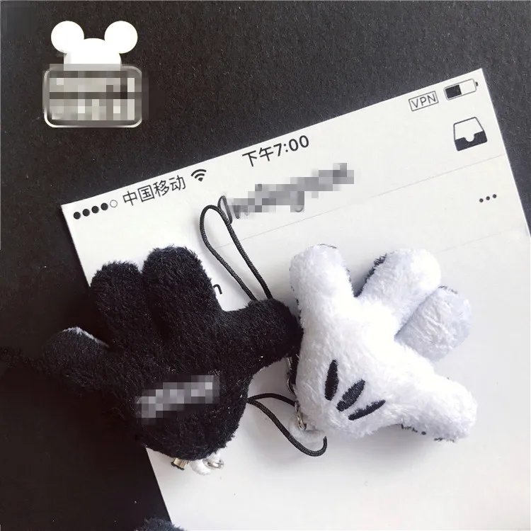 Коробка милый llaveros kawaii плюшевый белый черный микки лапа подвеска брелок для