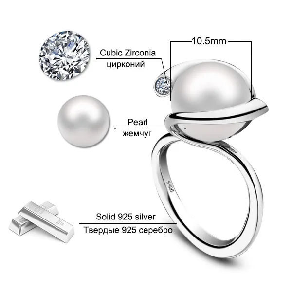 Гарантия 925 серебро с жемчугом мода ну вечеринку ювелирные изделия леди