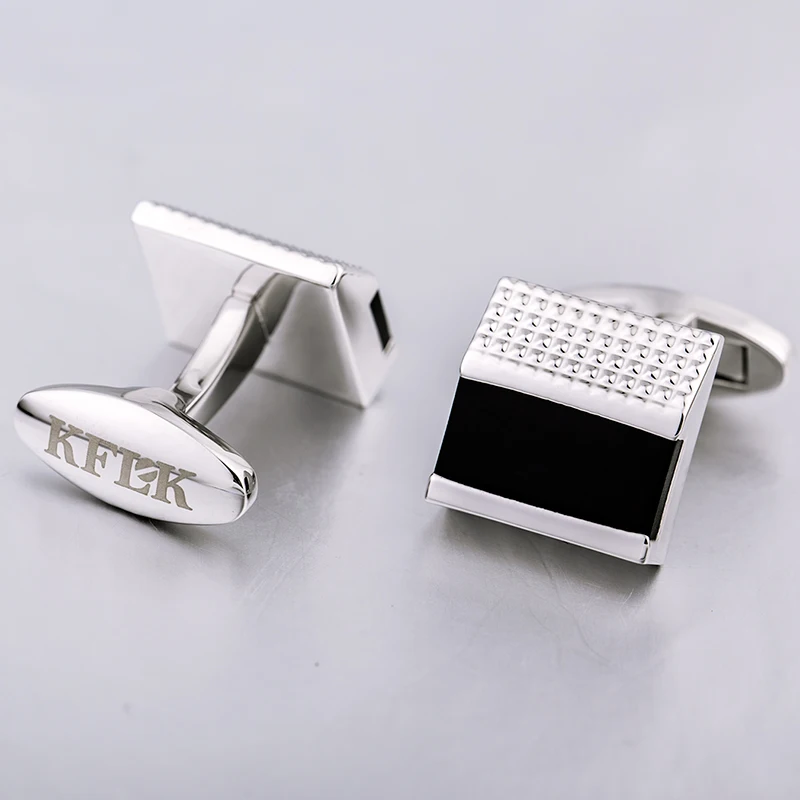 Мужские запонки для рубашки KFLK с пуговицами высококачественные черные