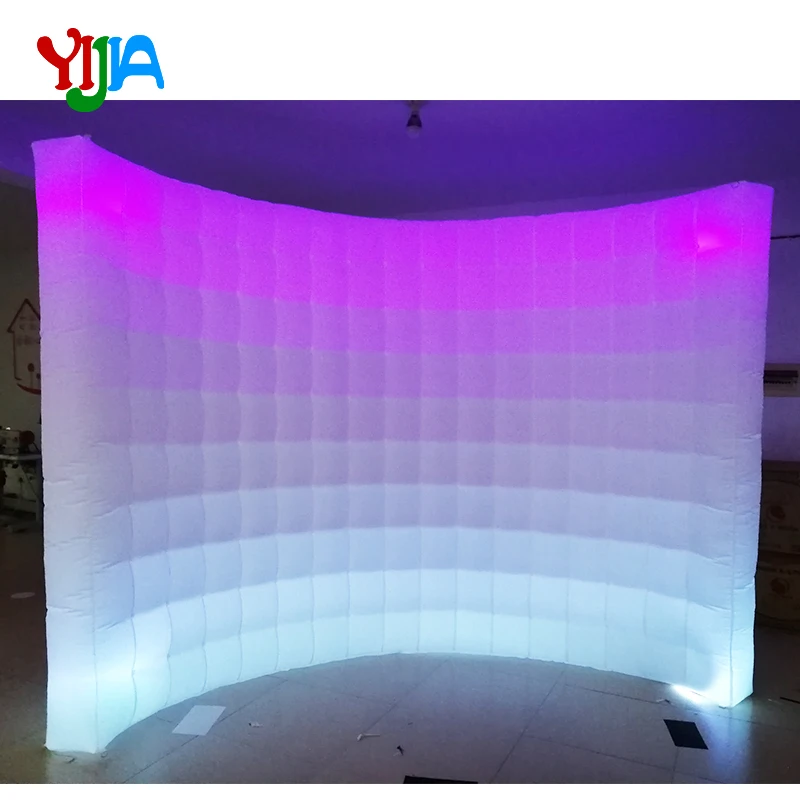 Multi LED Color changing 10ft Wedding Party  Photo Booth backdrop Inflatable Wall  With LED Strips Top and Bottom  wall  Sales