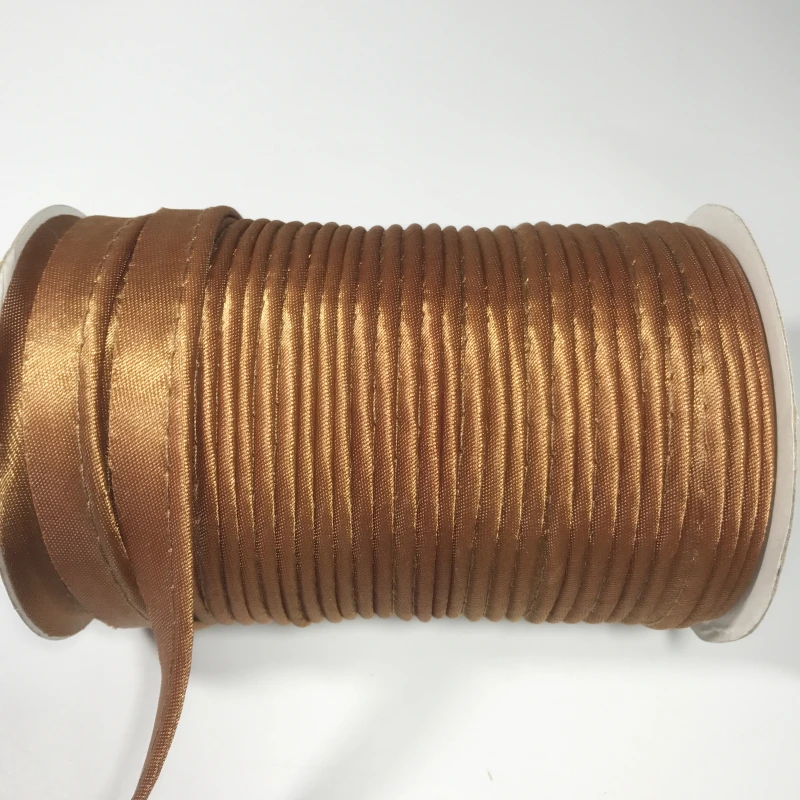 Полиэфирная атласная косая лента, косая лента со шнуром, DIY косая лента, размер: 10 мм-12 мм, 25 ярдов Зеленый, розовый цвет