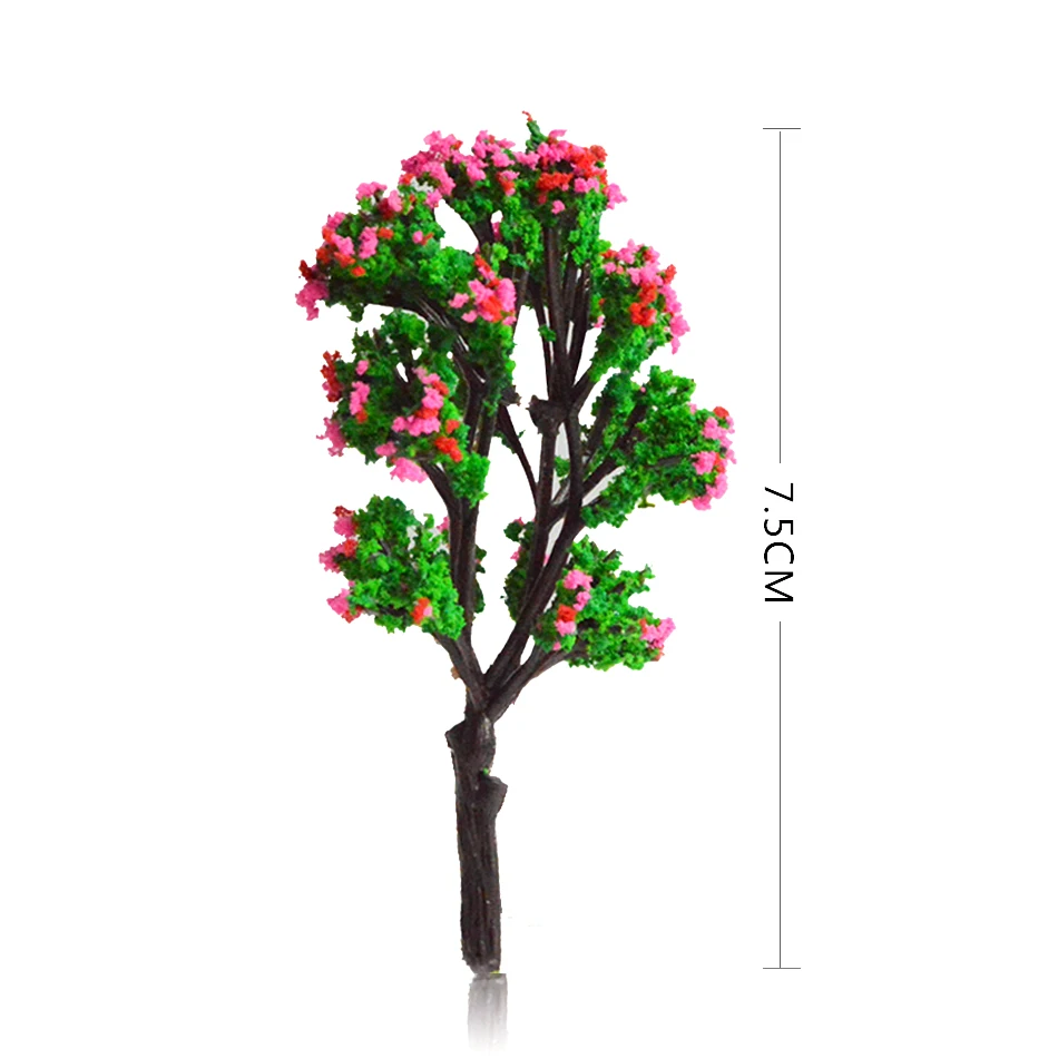 HO N Scale 8CM Color Model Flower Tree Miniature For Train Railway Scenery Layout Diorama | Игрушки и хобби