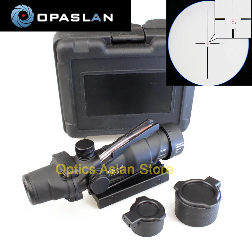 Opaslan ACOG 4x32 Волокно оптика Сфера w/реальный красный Перекрестие Оптические прицелы