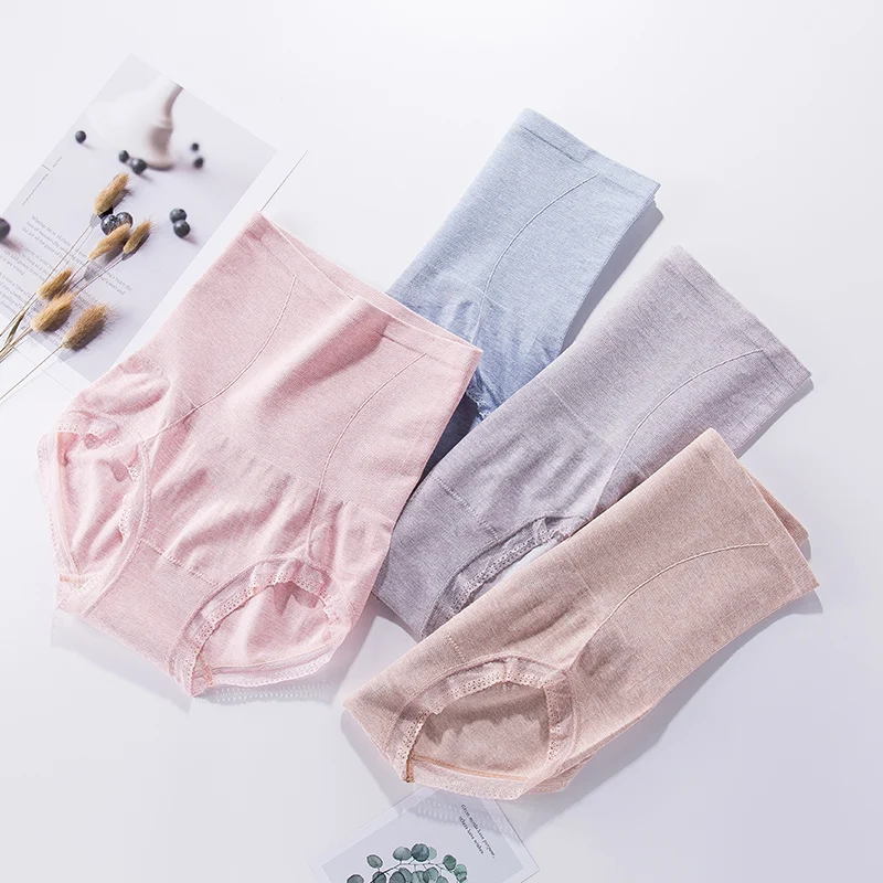 Женское нижнее белье LANGSHA сексуальное из мягкого хлопка с высокой талией и