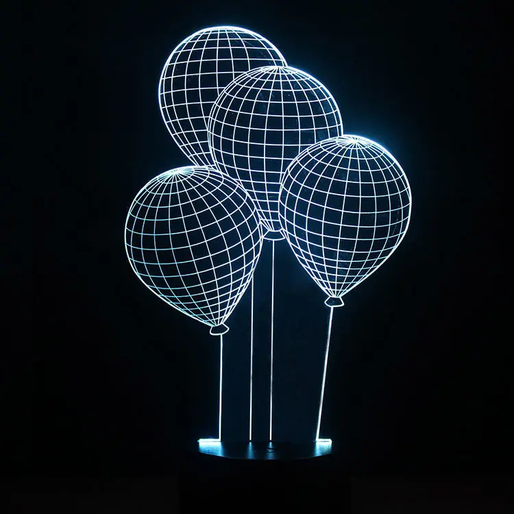 Декоративные светодиодные лампы visual Home Спальня 3D ночь 7 цветов шар переключатель
